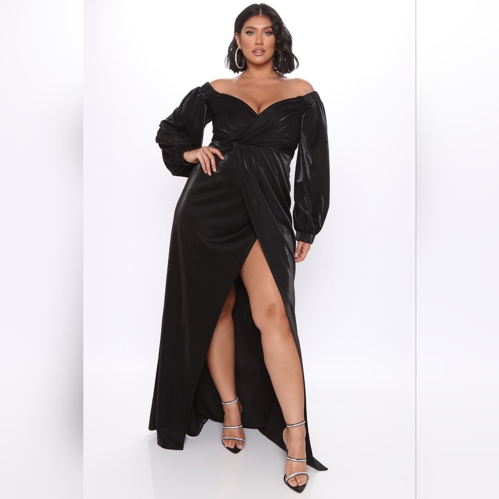 Fashion Nova Black Long Sleeve Dress